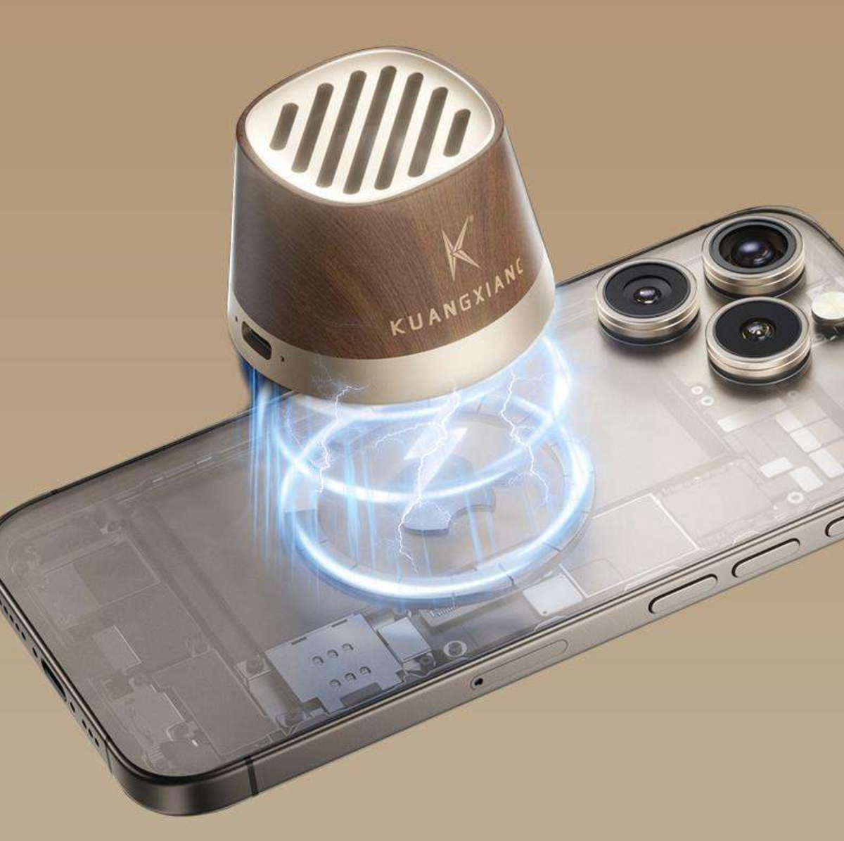 3-in-1 Wireless Charging Station – Phone Holder, Bluetooth Speaker