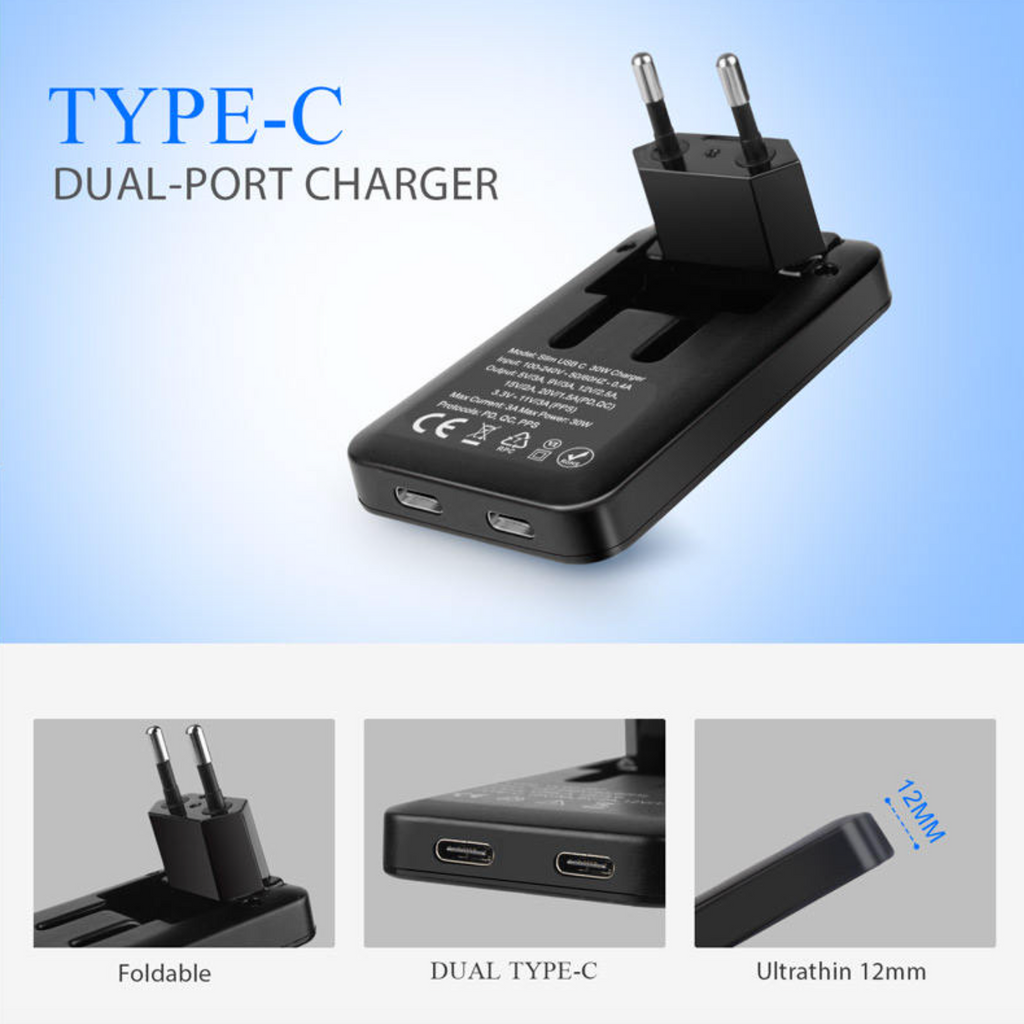 36W EU Folding Fast Charger